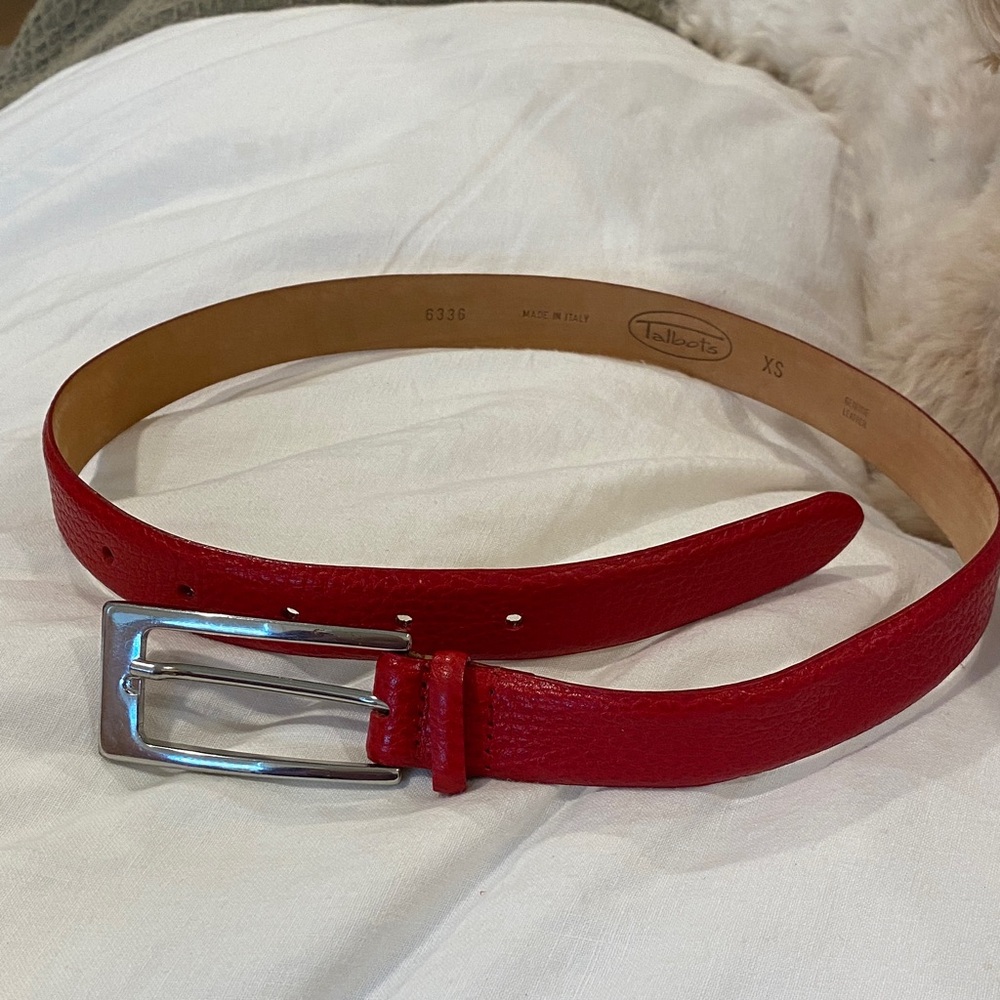 Talbots Bold Red Leather Belt
